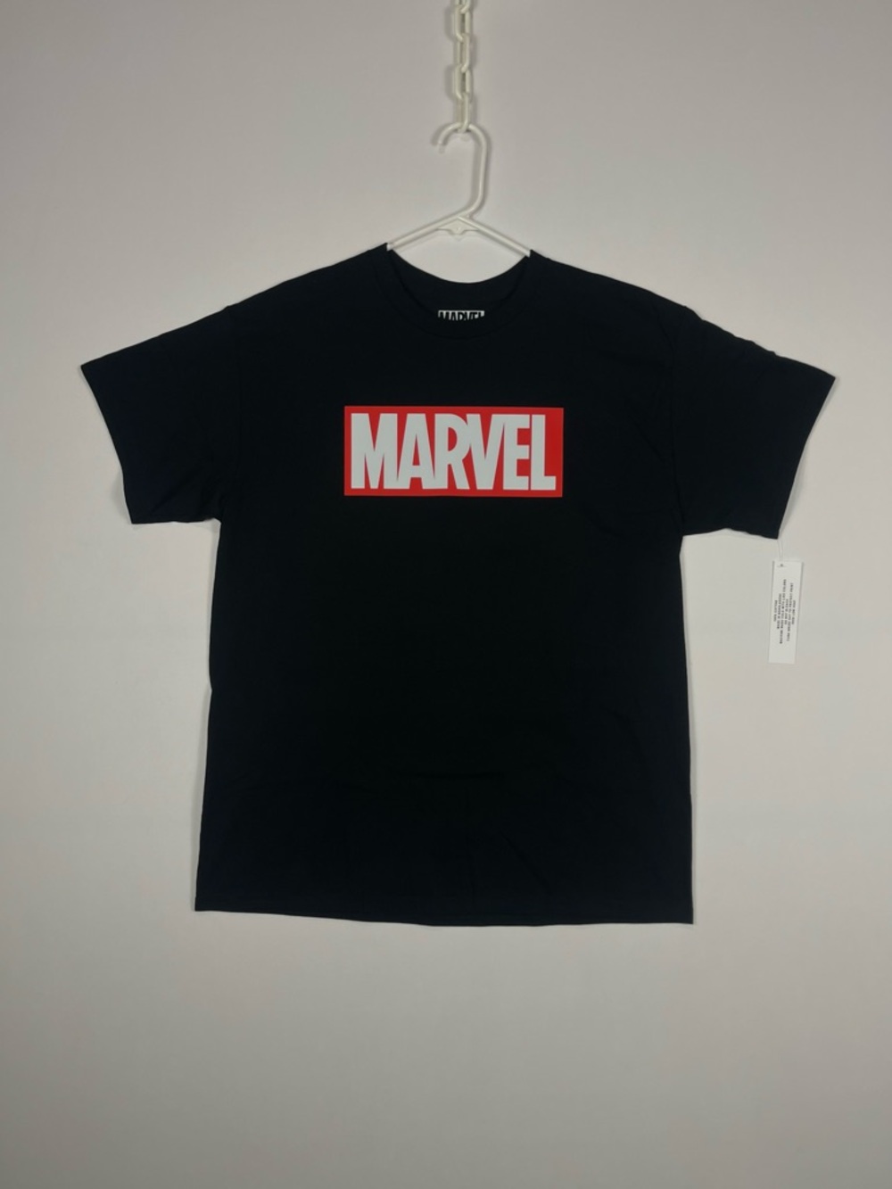 MARVEL COMICS Tee, Classic Logo Black T-Shirt (Adult Sizes) Brand New Condition